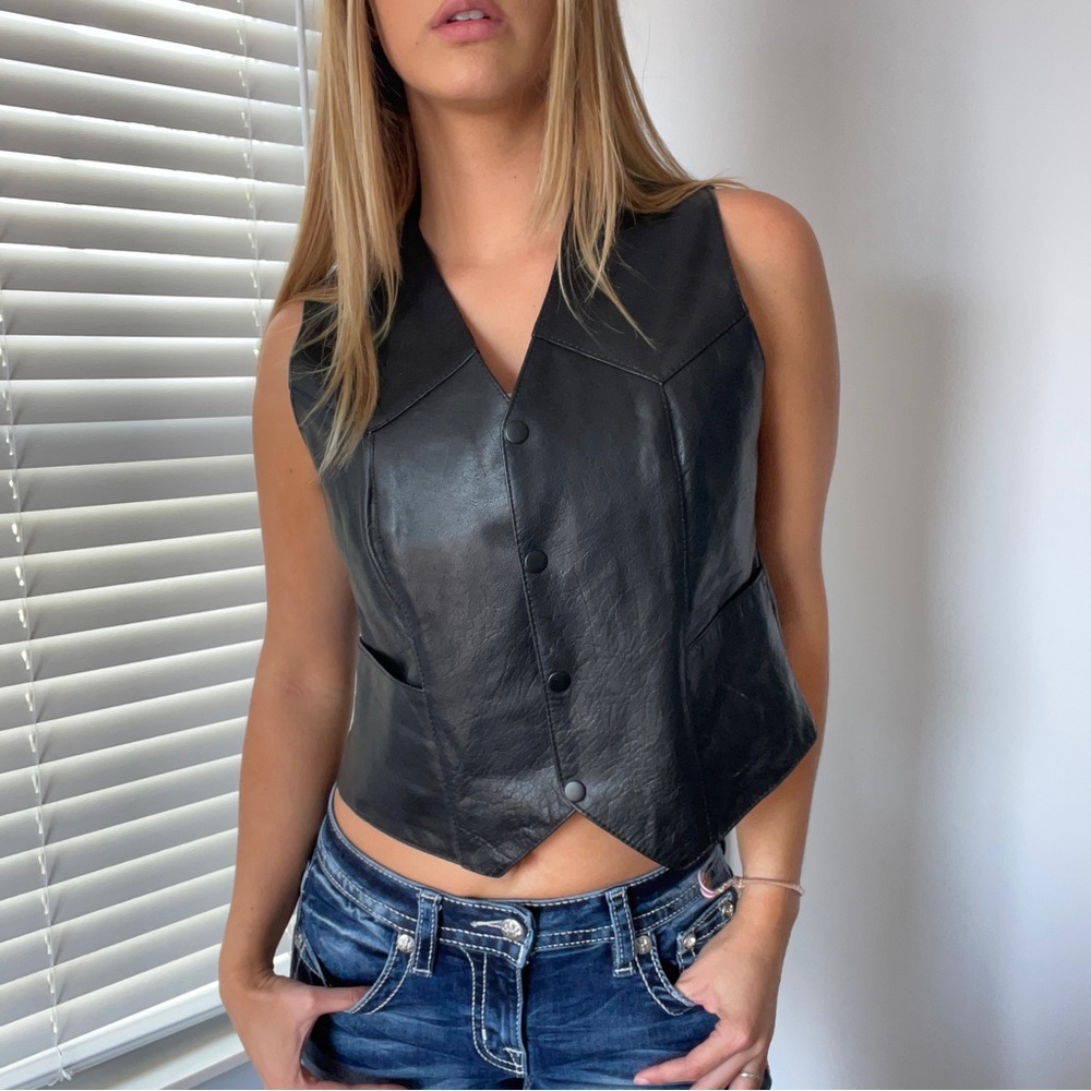 genuine leather vest
